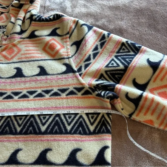 O'Neill Cream and Black Patterned Quarter Zip-Up women’s Small Hoodie Sweater - Picture 6 of 10